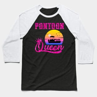 Pontoon Queen Vintage Funny Pontoon Boat Lover Girls Baseball T-Shirt